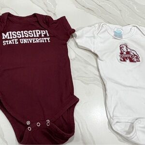 Mississippi State University Kids One Piece Set - Maroon and White